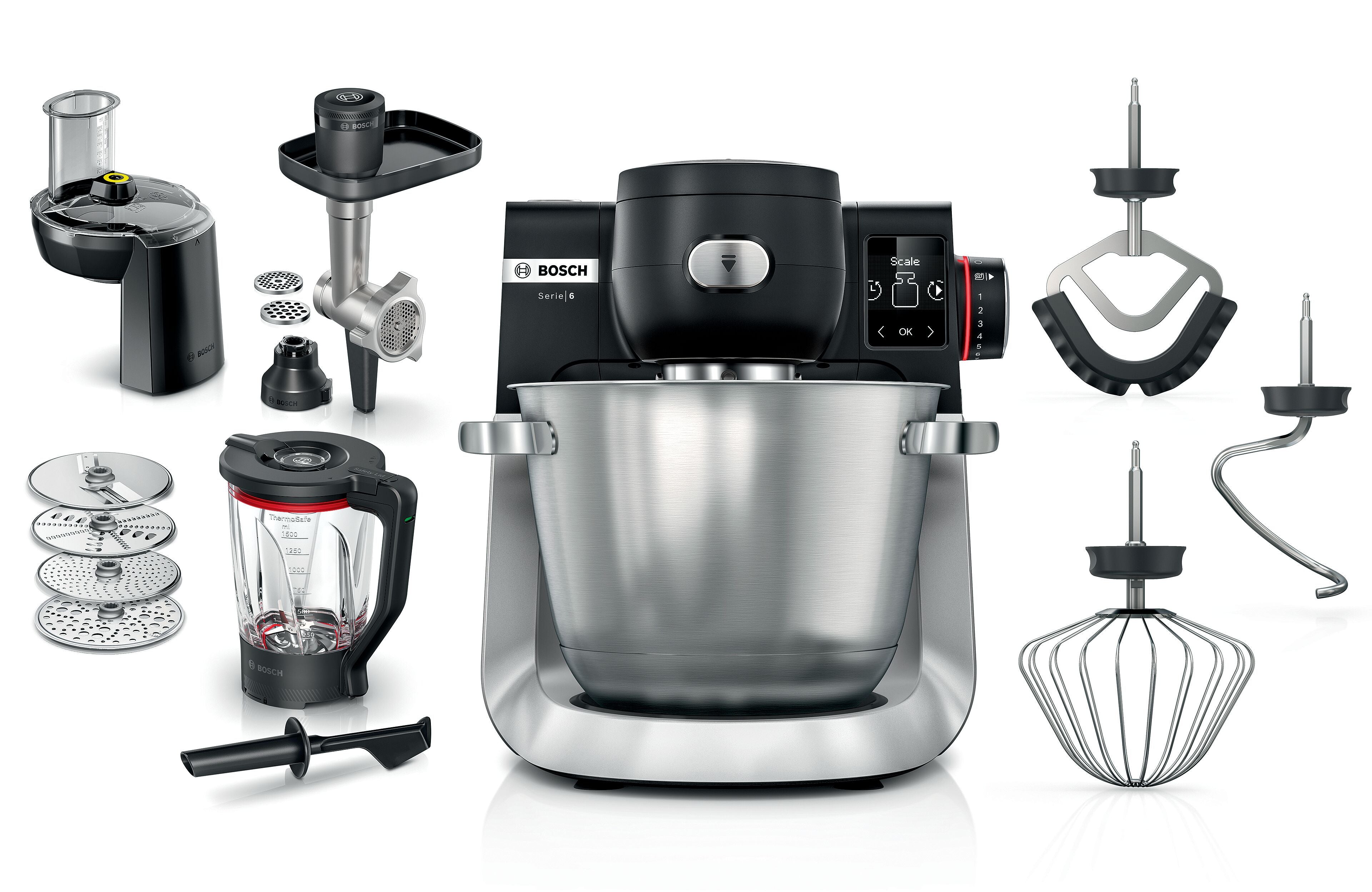 Serie 6 Küchenmaschine mit Waage 1600 W Schwarz, Edelstahl gebürstet (MUMS6ZS34), ab 11,65 € monatlich