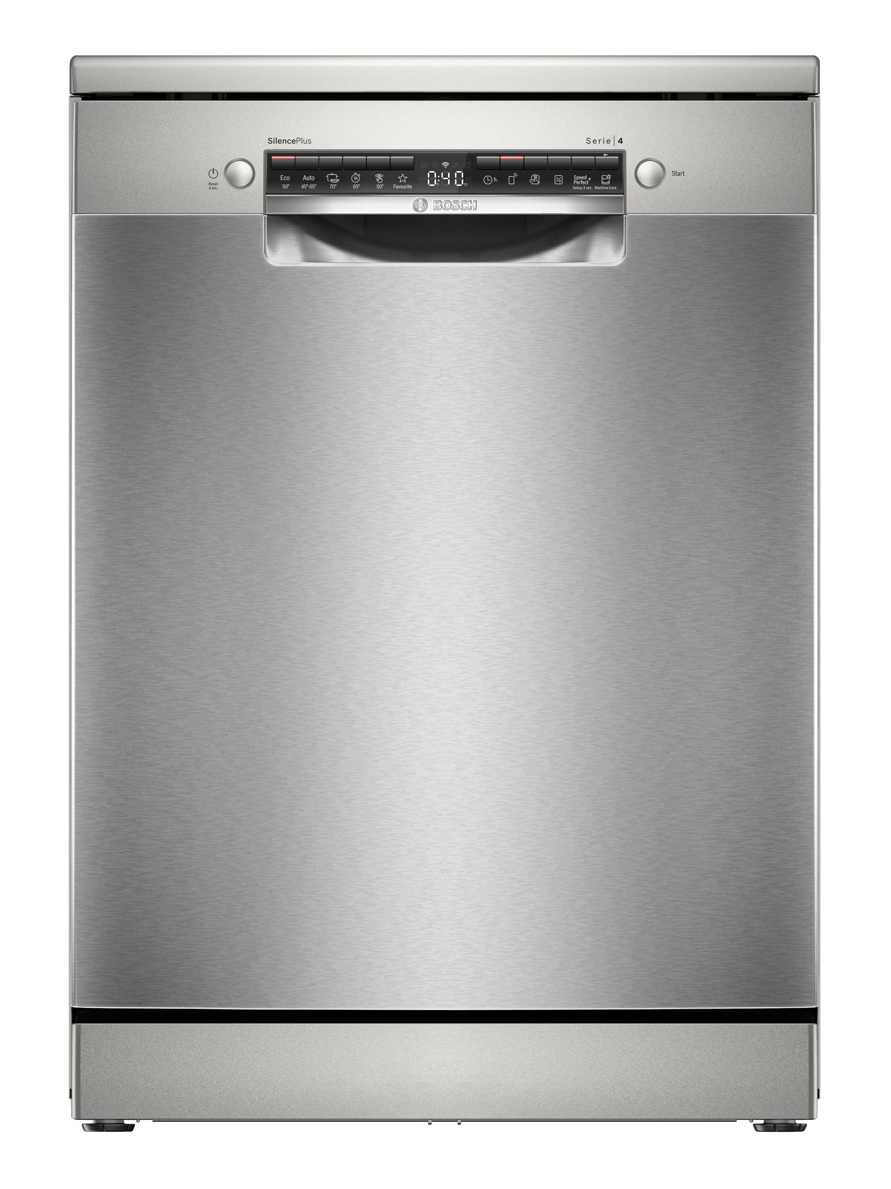 Serie 4 Freistehender Geschirrspüler 60 cm Gebürsteter Stahl mit Anti-Fingerprint (SMS4EVI08E), ab 11,99 € monatlich